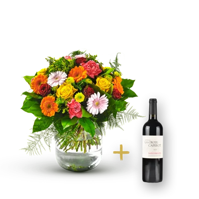 Colorful bouquet with St-Emilion