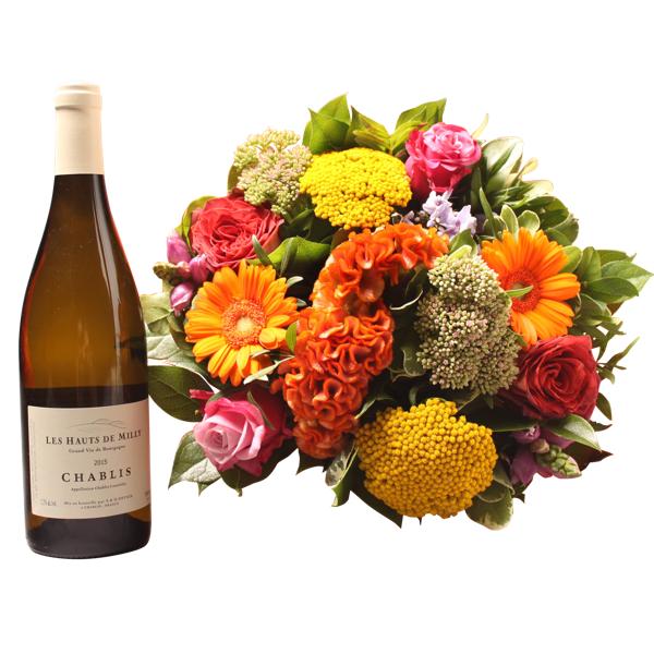 Kleurrijk boeket met Chablis